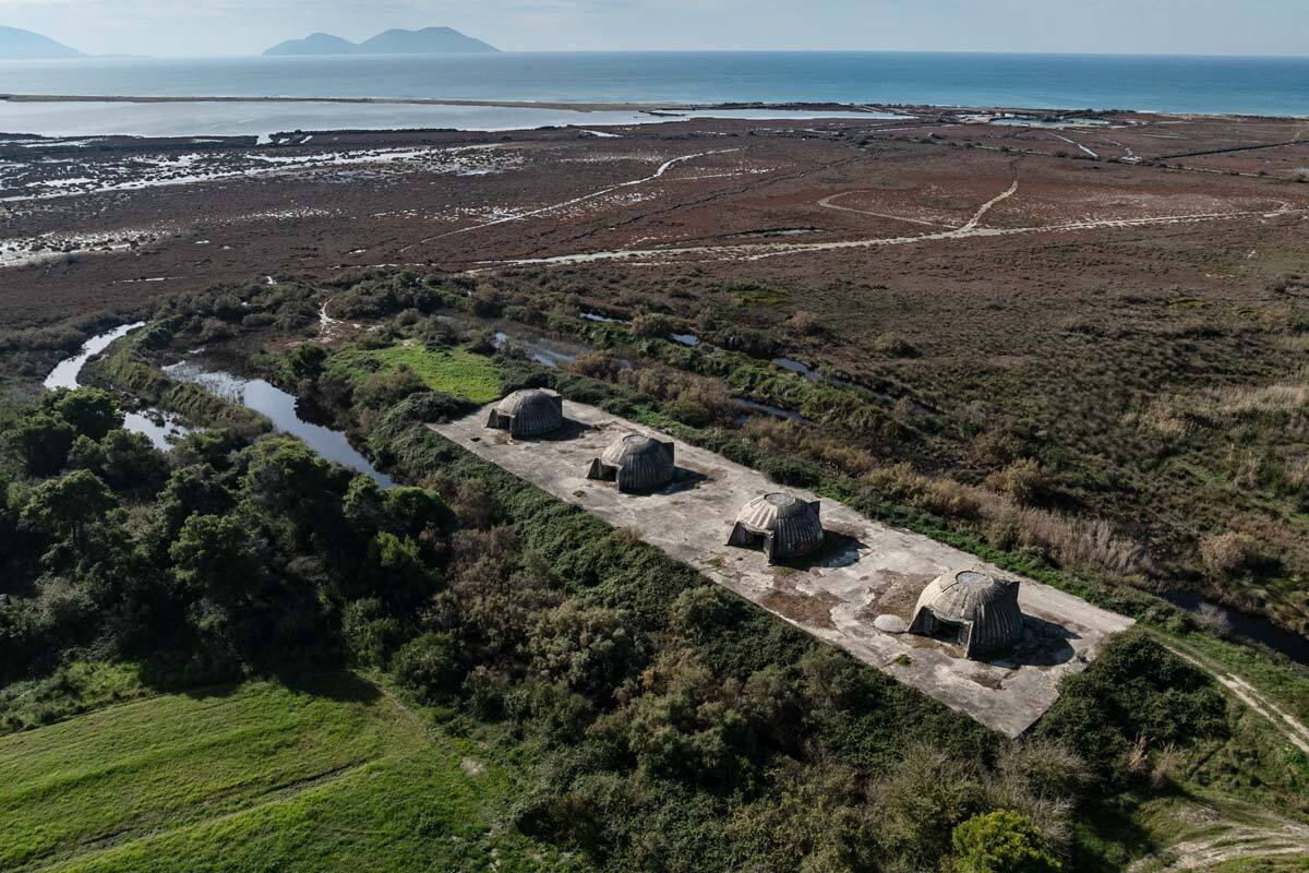 rest in peace #106, albania, 2024 (fearing invasion dictator enver hoxha started the 'bunkerisation' of albania in 1967 with est. 200000 built until 1985. this drained resources leaving less money for housing and roads. they were never used)
