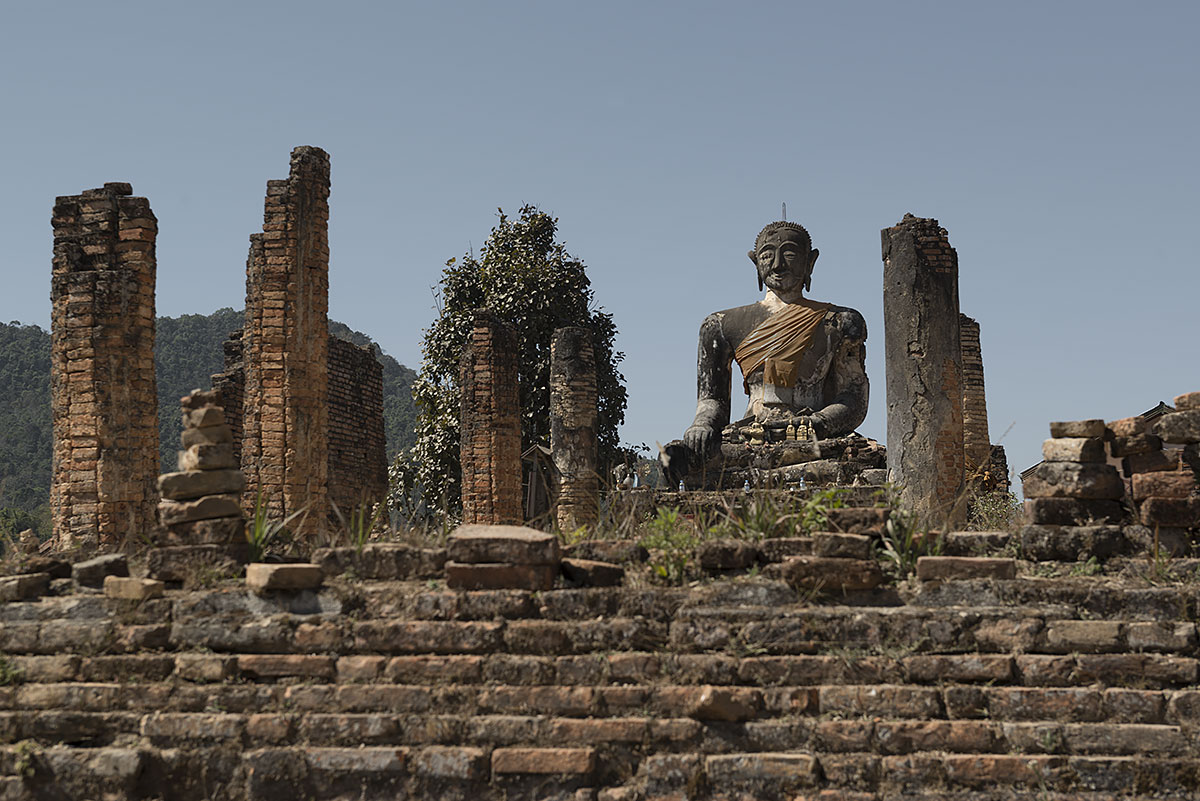 faithless #54, laos, 2015 (this temple was destroyed in the 'secret war' of the cia in the 60s. the temple was never rebuilt but the locals still worship the buddha)