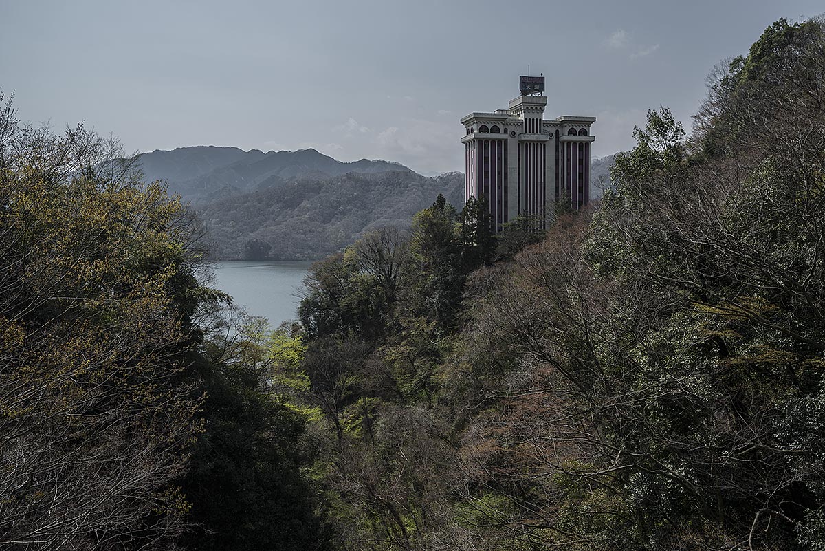 royal view, no vacancy #30, japan, 2014 (the infamous love hotel 'royal' with 35 rooms on 7 floors closed down after 5 years. the love birds did not care about the view and it was too far off)