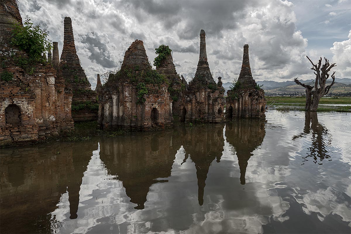 power of enlightment, faithless #14, burma, 2012 (flooded temple in burma's first hydroelectric project)