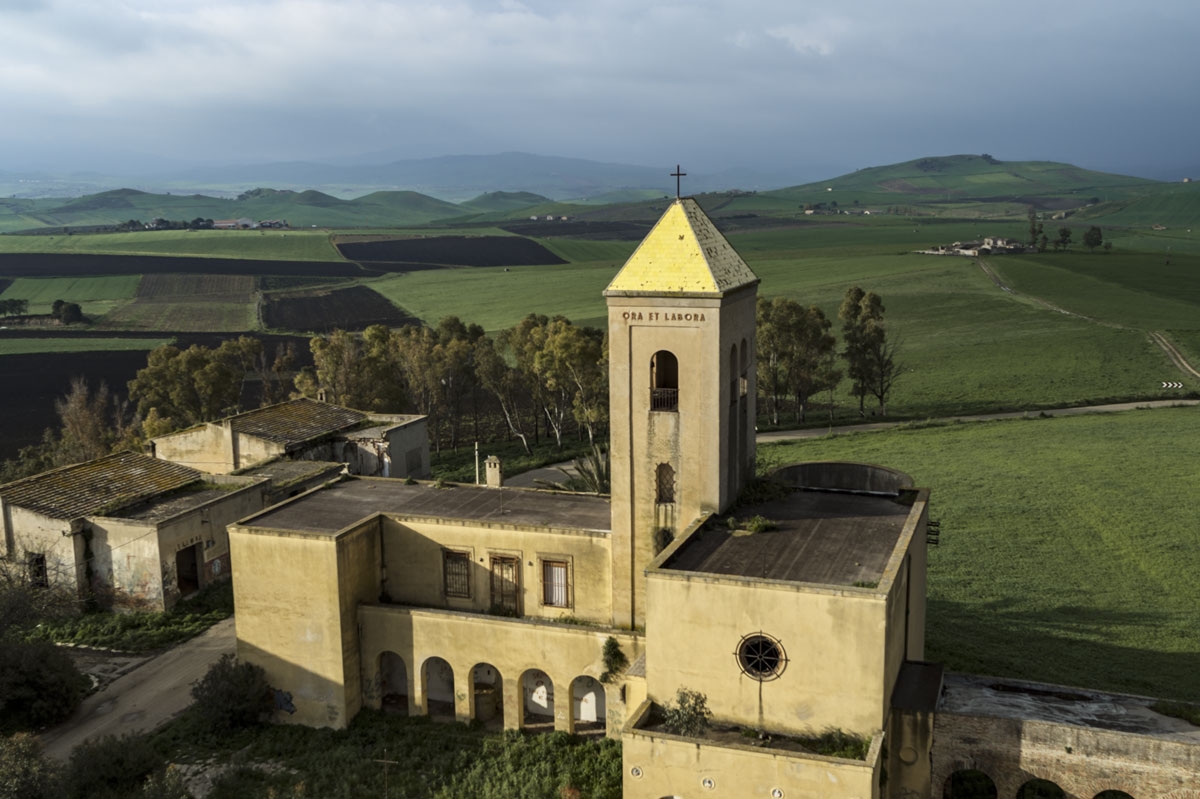 ora at labora, faithless #95, italy, 2019 (church of aband. village that was built by the fascists in the 30s)