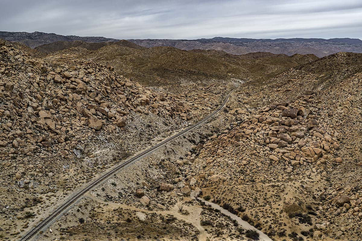 leftscape #22, usa, 2017 (abandoned tracks near the border to mexico)