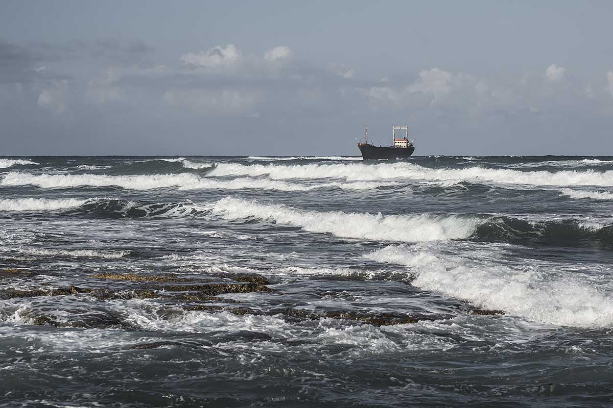 stranded #23, cyprus, 2015 (the honduran-flagged 'demetrios II' ran aground on 23.03.1998. the papers of captain and crew were fakes. all eight crew members got rescued by helicopter)