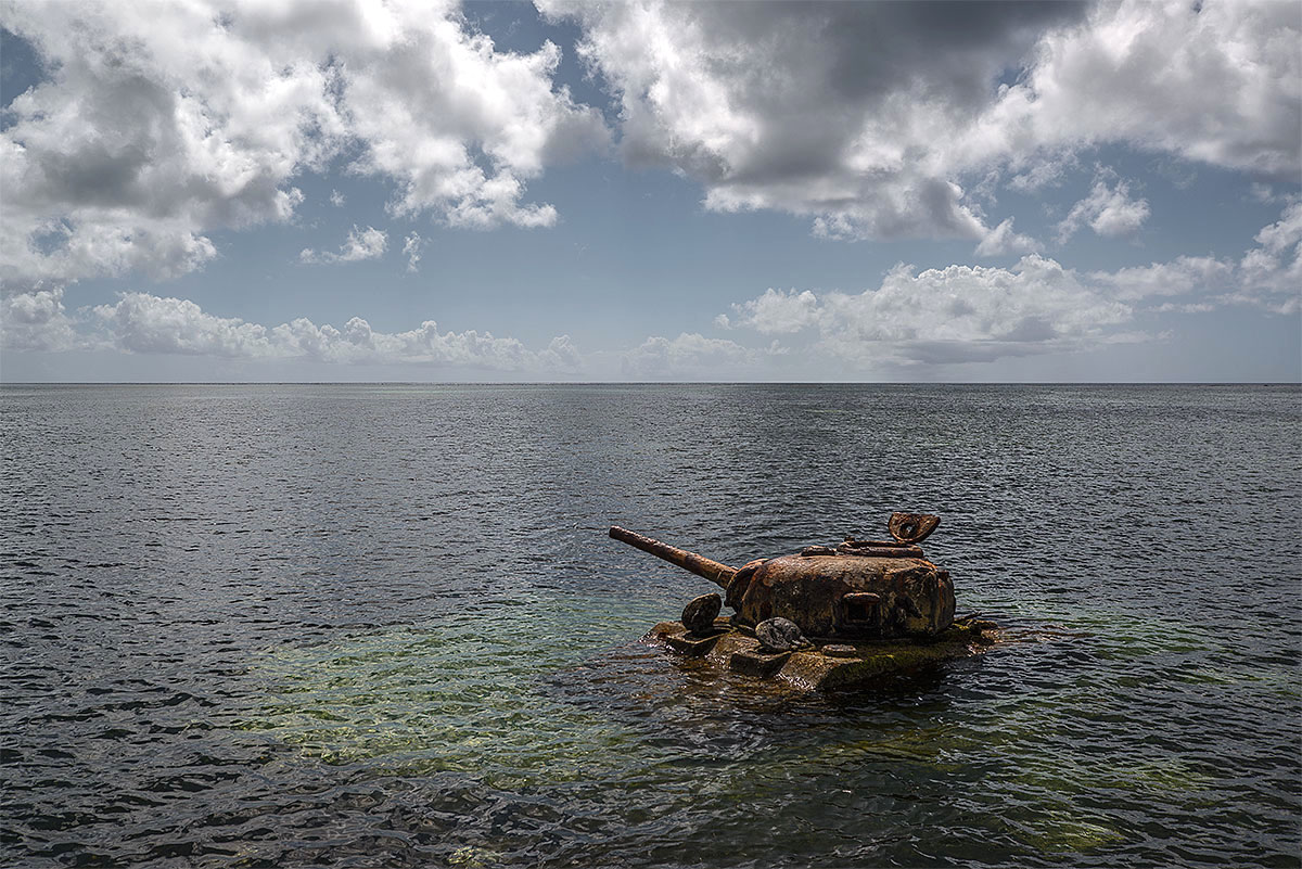 early retirement, rest is peace #73, 2014, saipan (this sherman quit before the battle of saipan started and since 70 years is a playground of reef fish)