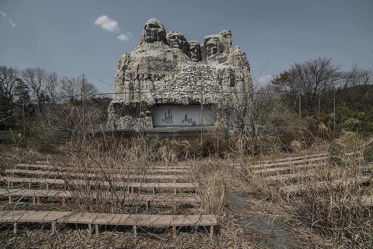 it was a pleasure #55, japan, 2014 (the mt.rushmore replica was the center peace of the 'western village' a themepark that opened in 1975 and closed in 2007. it still can be seen from the surrounding highways)