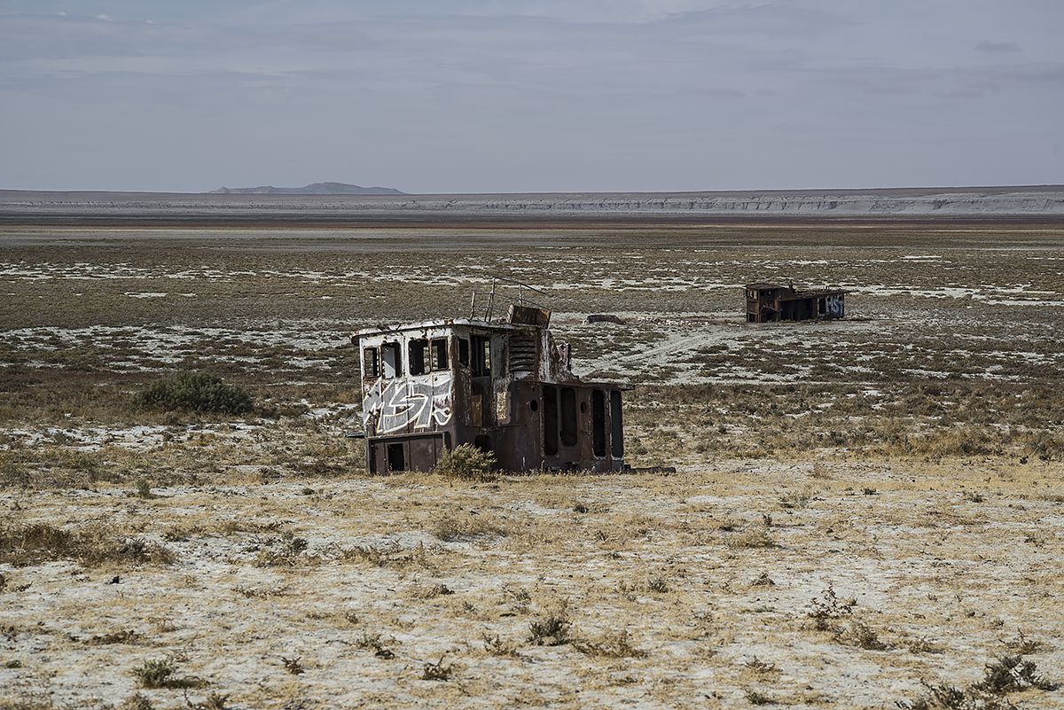 stranded #30, kazachstan, 2015 (the aral sea shrinked to 10% of its size after the rivers that fed it were diverted by soviet irrigation projects)