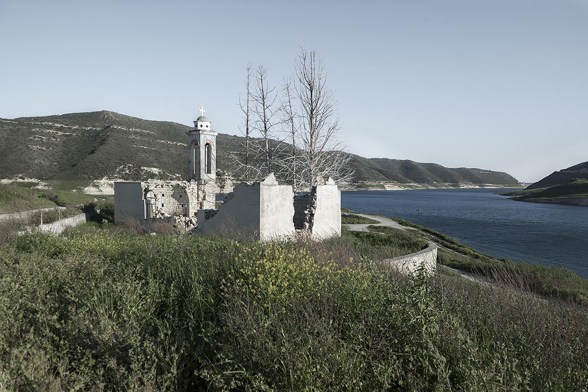 faithless #56, cyprus, 2015 (a dam-project forced the locals to abandon this church - today the water level is 10m lower due to draft)